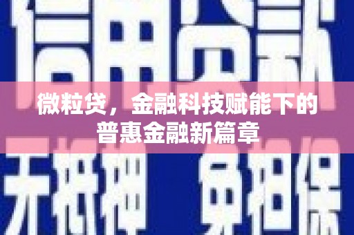秦安微粒贷，金融科技赋能下的普惠金融新篇章