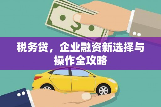 秦安税务贷，企业融资新选择与操作全攻略