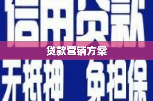 秦安贷款营销方案