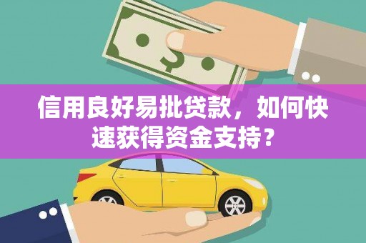 秦安信用良好易批贷款，如何快速获得资金支持？
