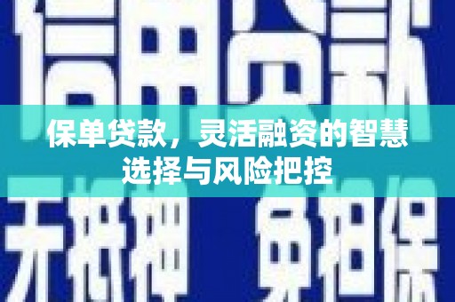 秦安保单贷款，灵活融资的智慧选择与风险把控