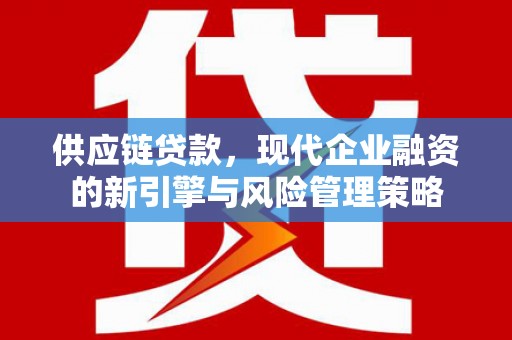秦安供应链贷款，现代企业融资的新引擎与风险管理策略