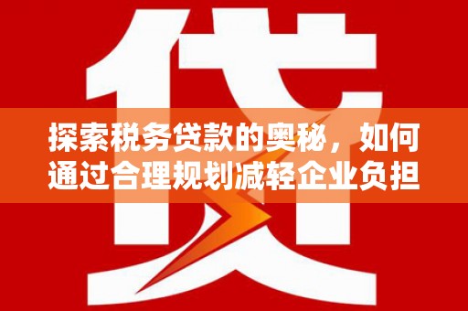 秦安探索税务贷款的奥秘，如何通过合理规划减轻企业负担