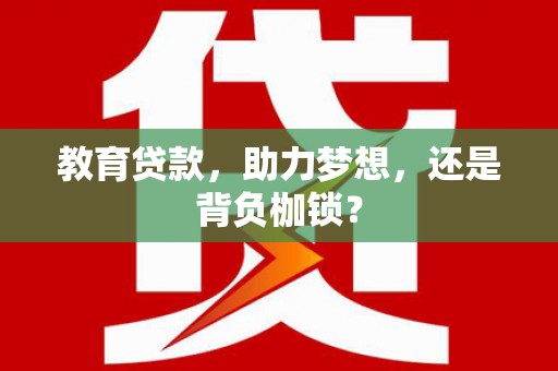 秦安教育贷款，助力梦想，还是背负枷锁？