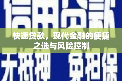 秦安快速贷款，现代金融的便捷之选与风险控制