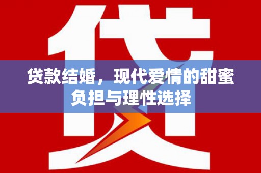 秦安贷款结婚，现代爱情的甜蜜负担与理性选择