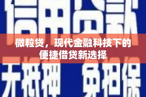秦安微粒贷，现代金融科技下的便捷借贷新选择