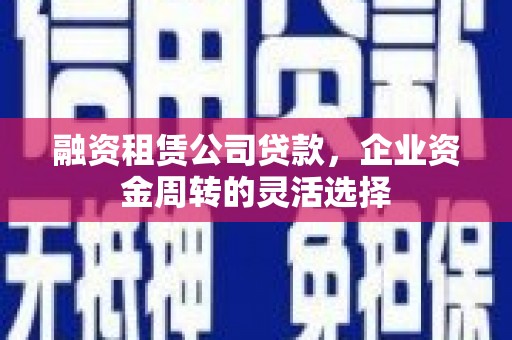 秦安融资租赁公司贷款，企业资金周转的灵活选择