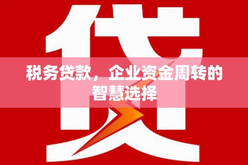 秦安税务贷款，企业资金周转的智慧选择