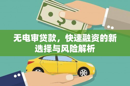 秦安无电审贷款，快速融资的新选择与风险解析