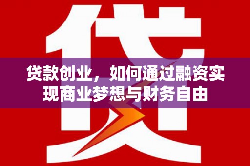 秦安贷款创业，如何通过融资实现商业梦想与财务自由