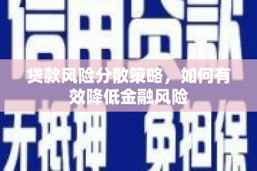 秦安贷款风险分散策略，如何有效降低金融风险