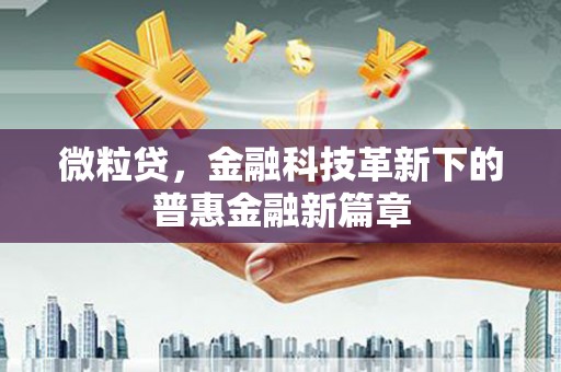 秦安微粒贷，金融科技革新下的普惠金融新篇章