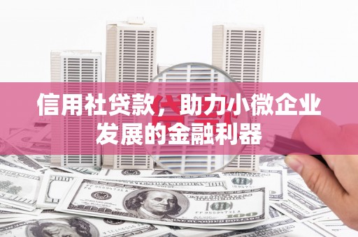 秦安信用社贷款，助力小微企业发展的金融利器